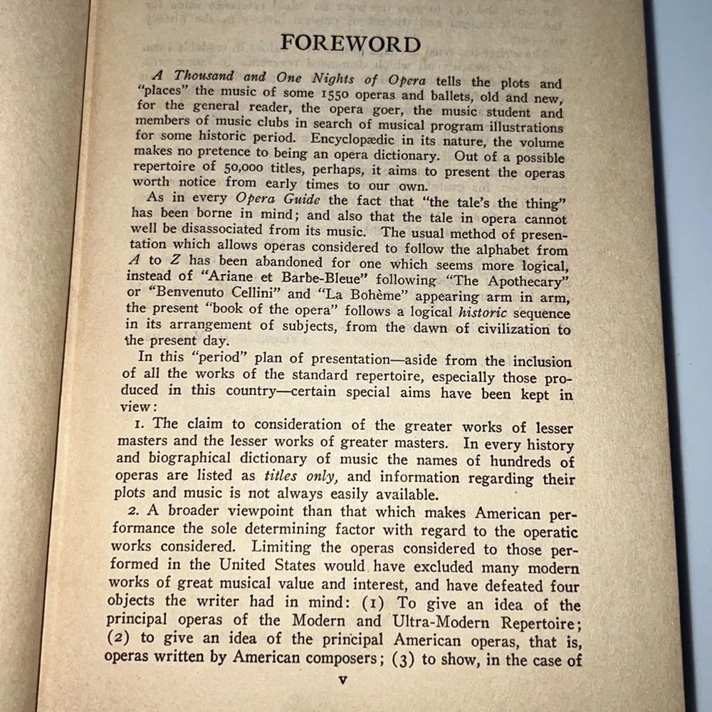 A THOUSAND AND ONE NIGHTS OF OPERA HARDCOVER BOOK 1926 ALMOST 100 YEARS OLD